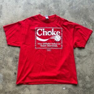Vintage Choke‎ Official Drink Chicago Cubs Baseball Coke PromoMens XL Red